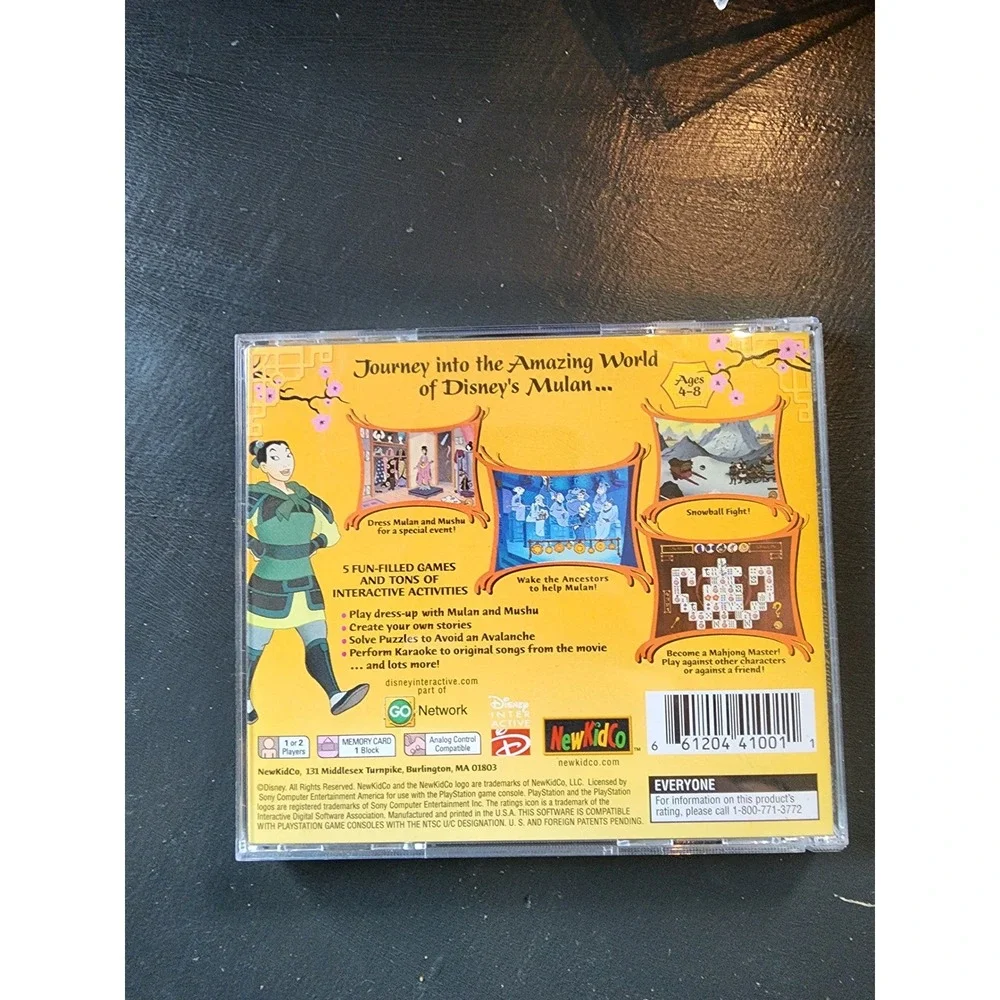 Disney's Mulan Story‎ Studio Playstation PS1 Game 1999 NTSC-U/C
